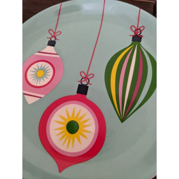 Set lot 2 Midcentury retro style Holiday Dessert Plates Christmas ornaments - Picture 3 of 3
